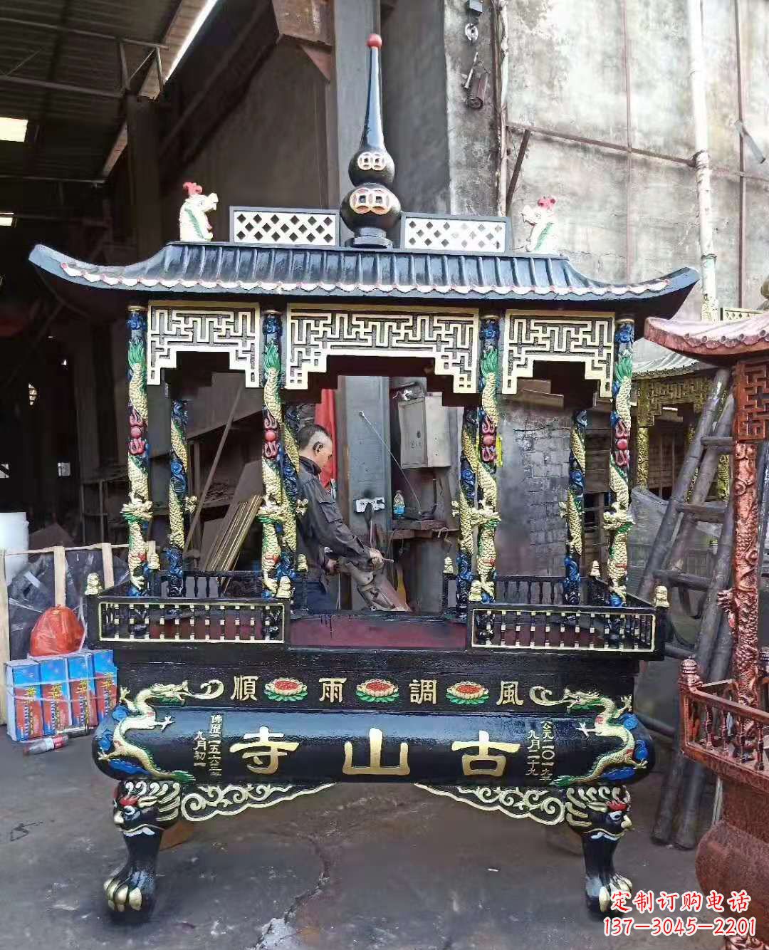 江西铜雕香炉寺庙景观雕塑