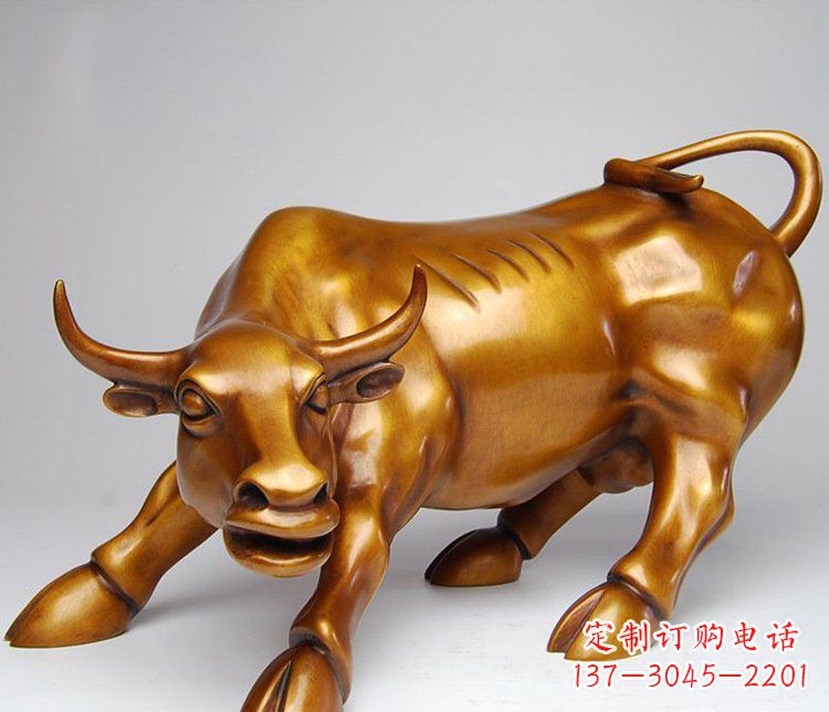 江西铜雕小区动物牛摆件 (2)