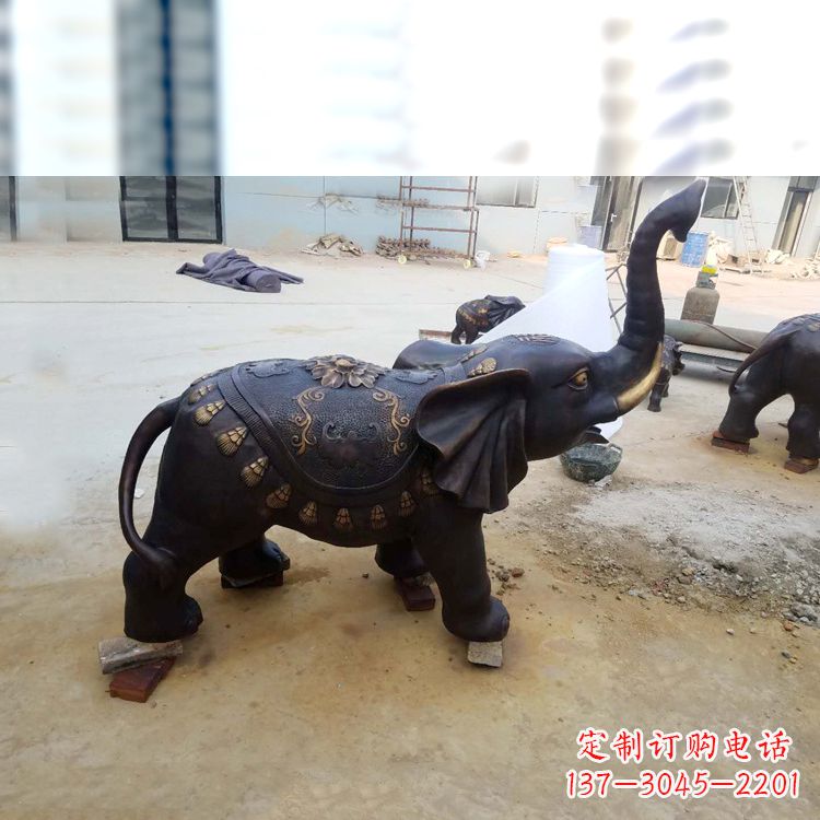 江西铜雕小象雕塑摆件
