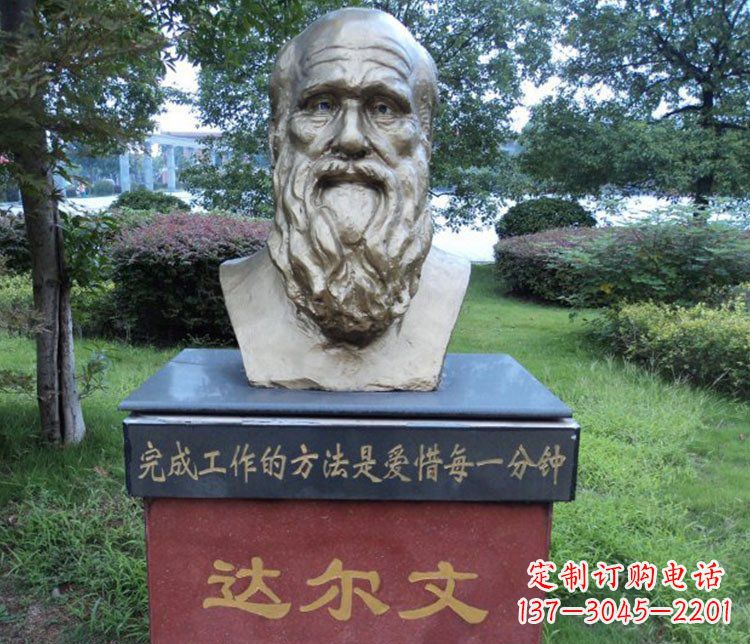 江西铜雕校园达尔文肖像雕塑