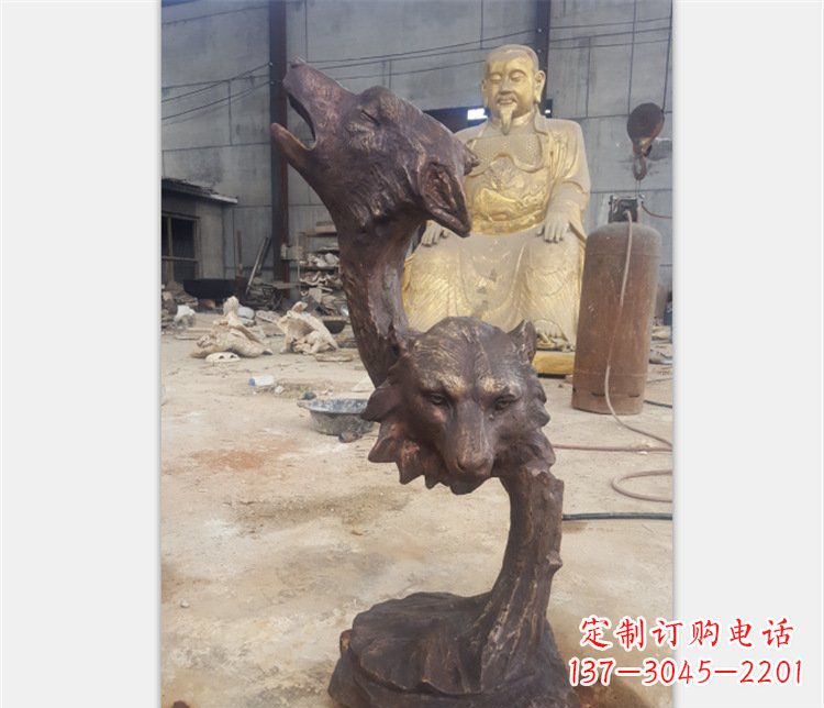 江西铜雕园林金钱豹动物雕塑
