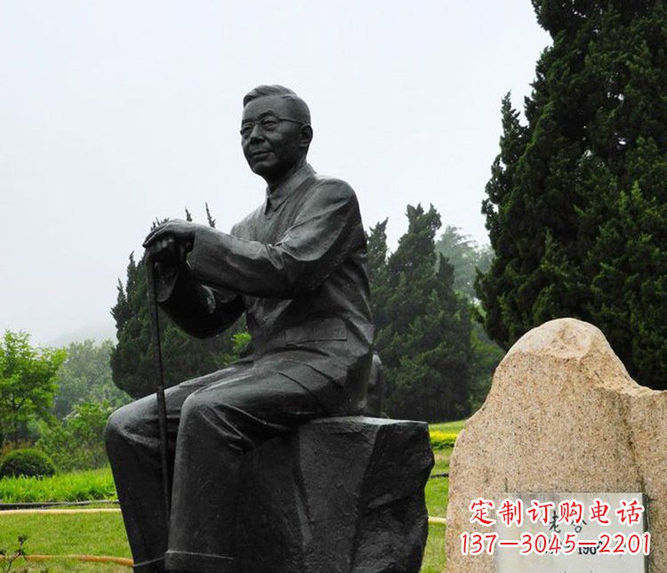 江西铜雕园林老舍人物雕塑