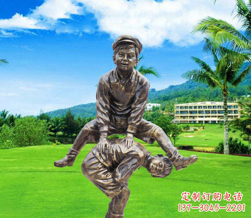 江西铜雕园林玩游戏儿童雕塑