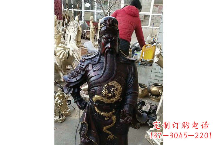 江西铜雕镇宅关公寺庙神像雕塑摆件 (4)
