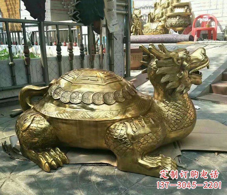 江西铜雕镇宅神兽龙龟雕塑