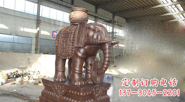 江西驮宝大象铜雕