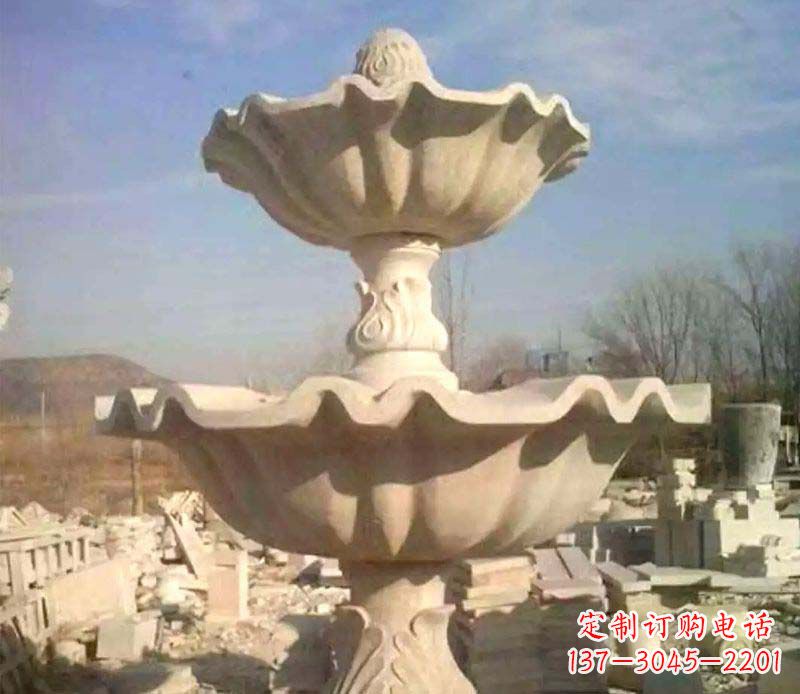 江西晚霞红大型喷泉石雕