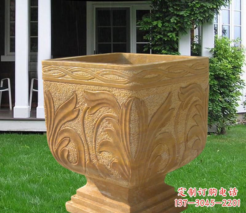 江西晚霞红雕刻景观花盆雕塑