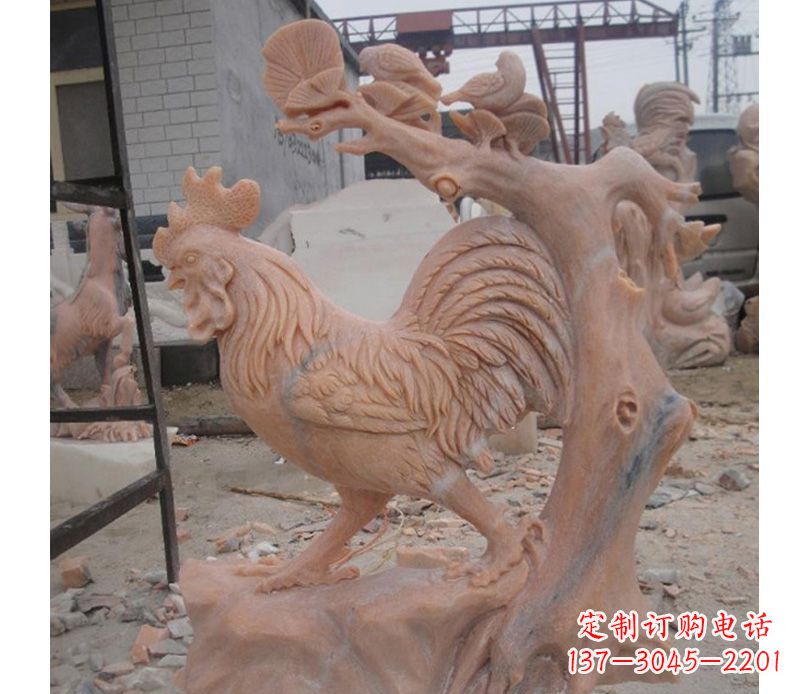 江西晚霞红公鸡雕塑