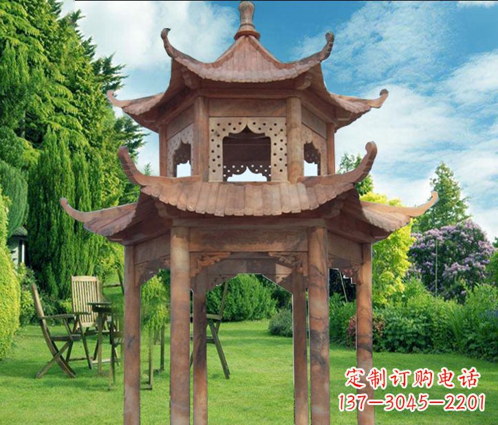 江西晚霞红公园建筑凉亭