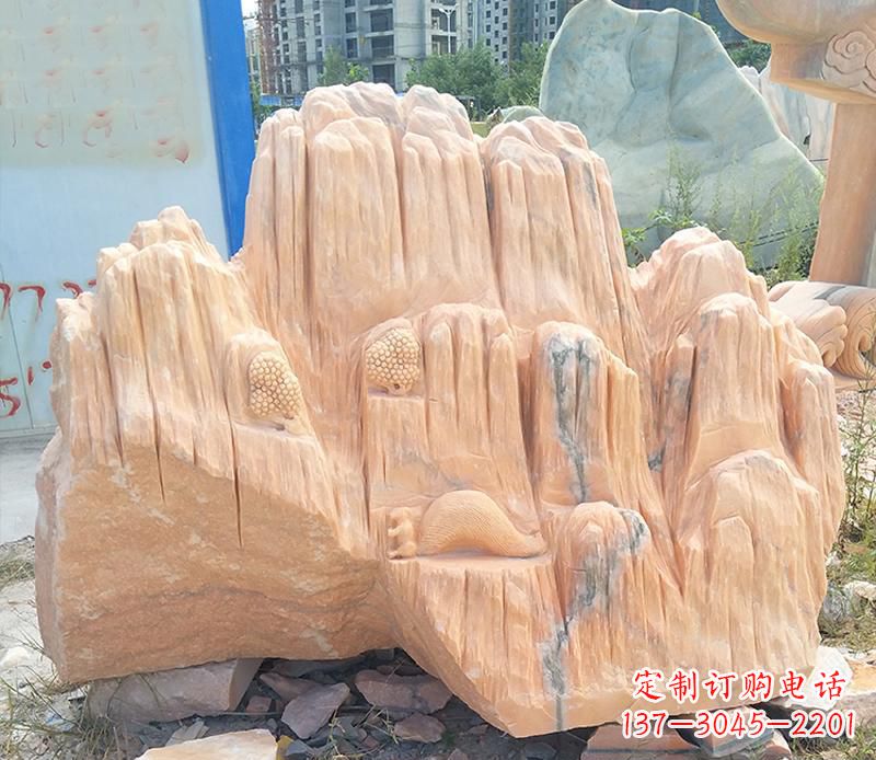 江西晚霞红景观假山雕塑