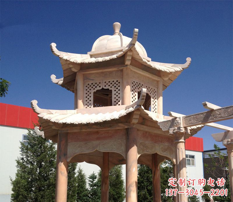 江西晚霞红景观凉亭雕塑