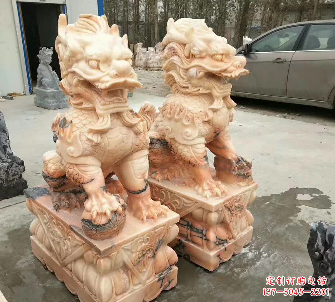 江西晚霞红酒店麒麟门墩