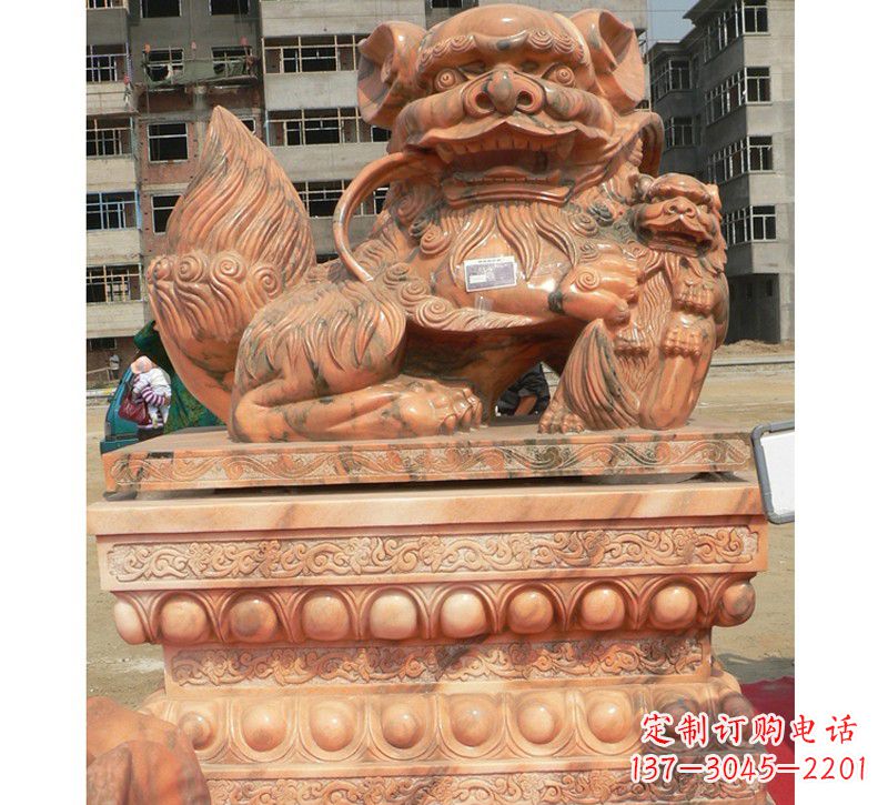 江西晚霞红南方石狮子