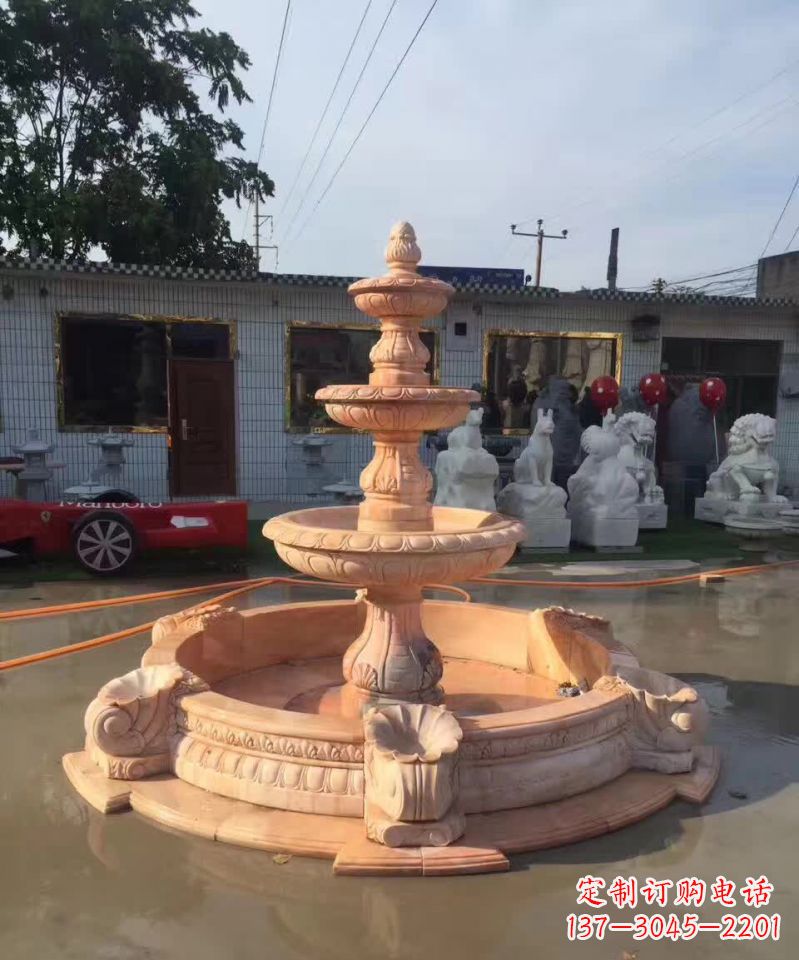 江西晚霞红欧式流水喷泉