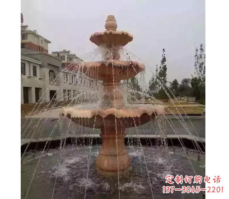 江西晚霞红喷泉雕塑