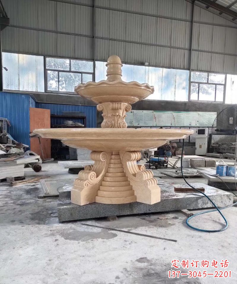 江西晚霞红喷泉石雕广场景观雕塑