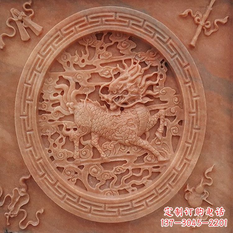 江西晚霞红麒麟建筑装饰壁画