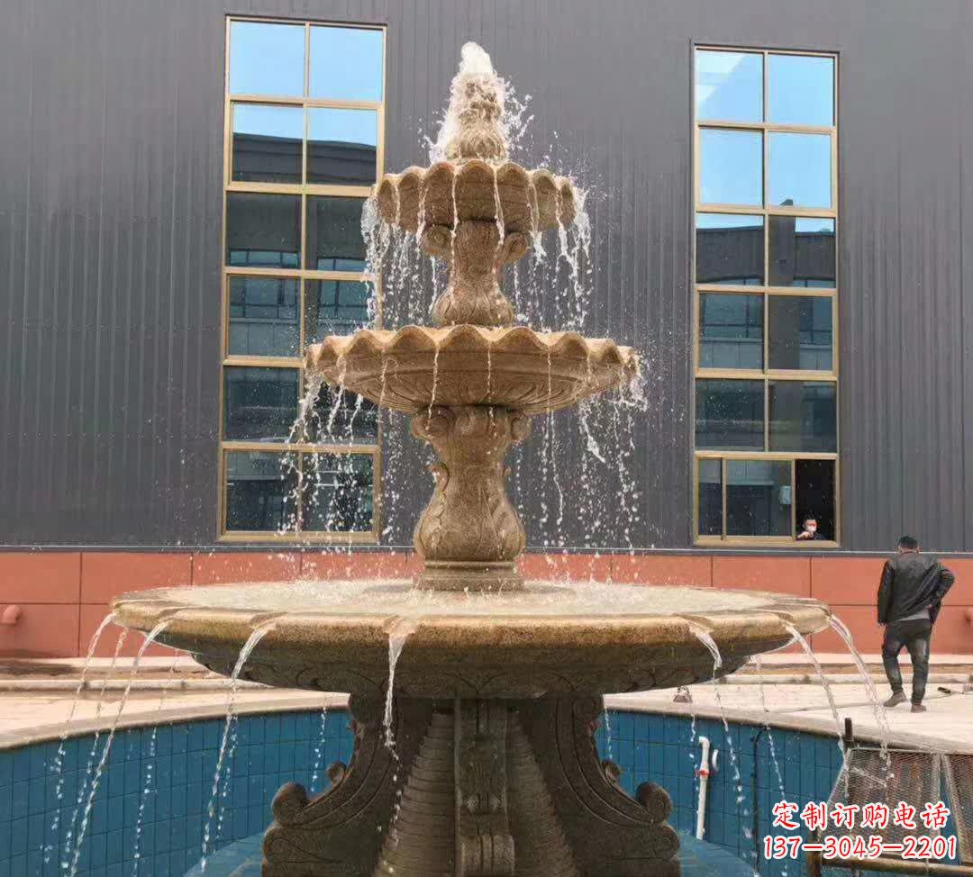 江西晚霞红三层音乐喷泉