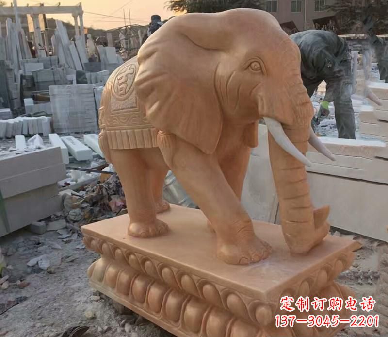 江西晚霞红元宝招财大象