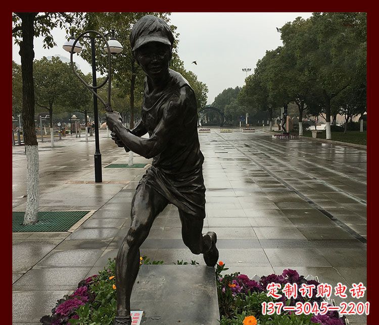 江西网球运动人物铜雕