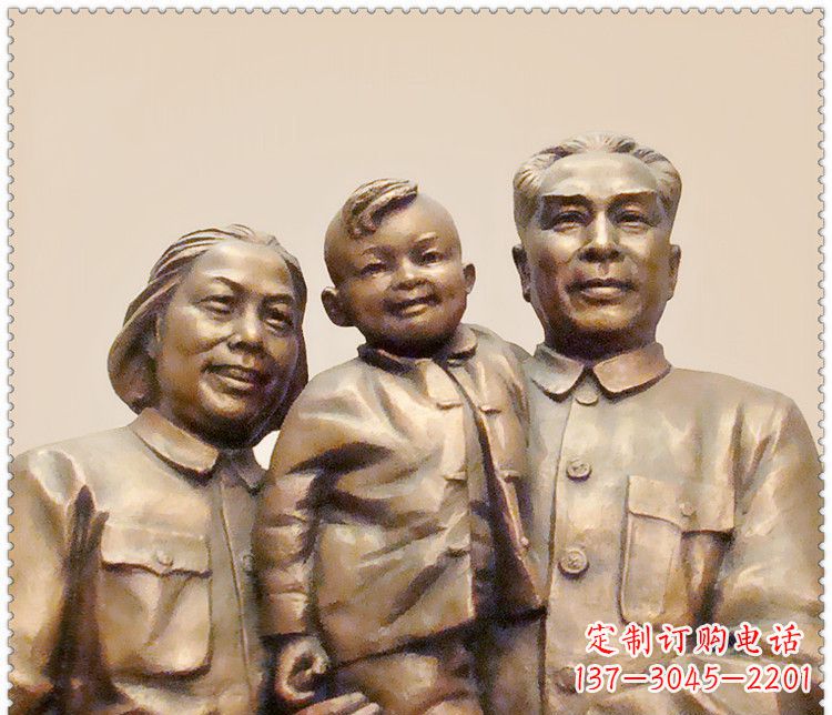 江西伟人周恩来一家铜雕