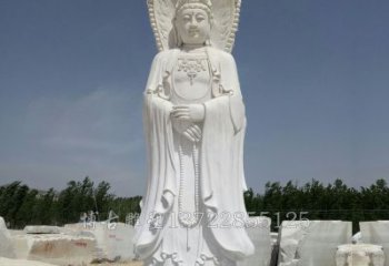 江西观赏性质的三面观音石雕塑