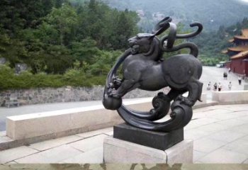 江西神兽白虎铜雕塑，雕刻出传统中国文化之精髓