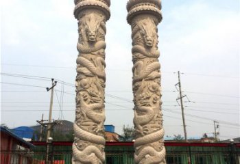 江西石雕华表盘龙柱，雕塑工艺的精美展示