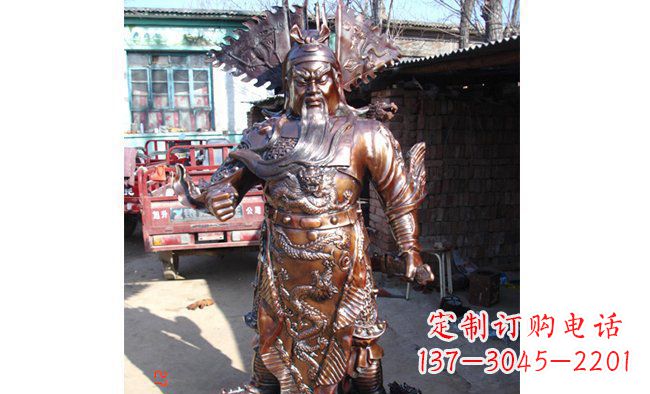 江西武财神持刀关公铜雕 (3)