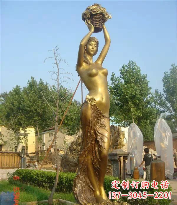 江西西方美女公园人物铜雕 (2)