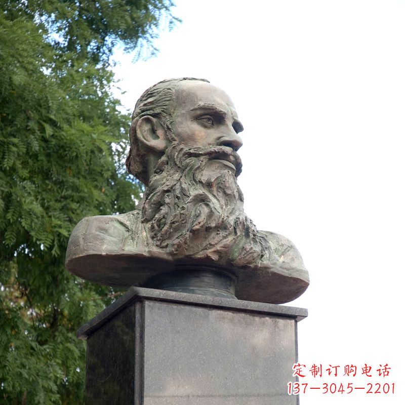 江西西方名人俄国现实主义作家托尔斯泰胸像雕塑摆件