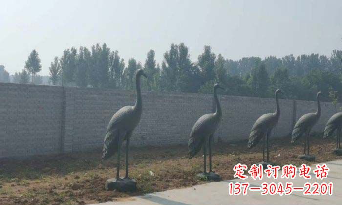 江西仙鹤抽象铜雕 (2)