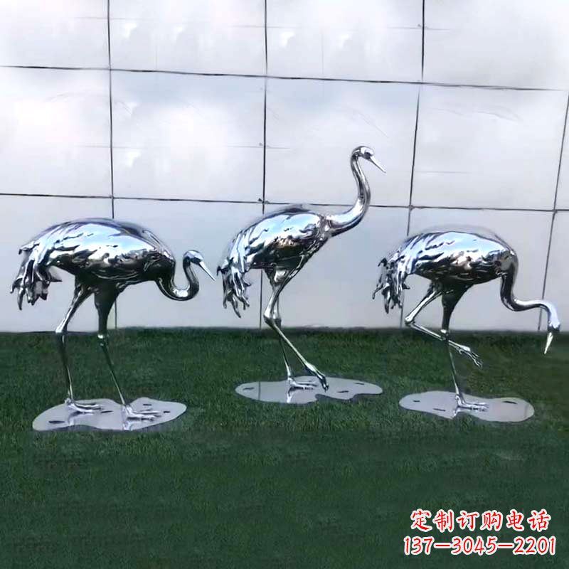 江西仙鹤镜面不锈钢雕塑