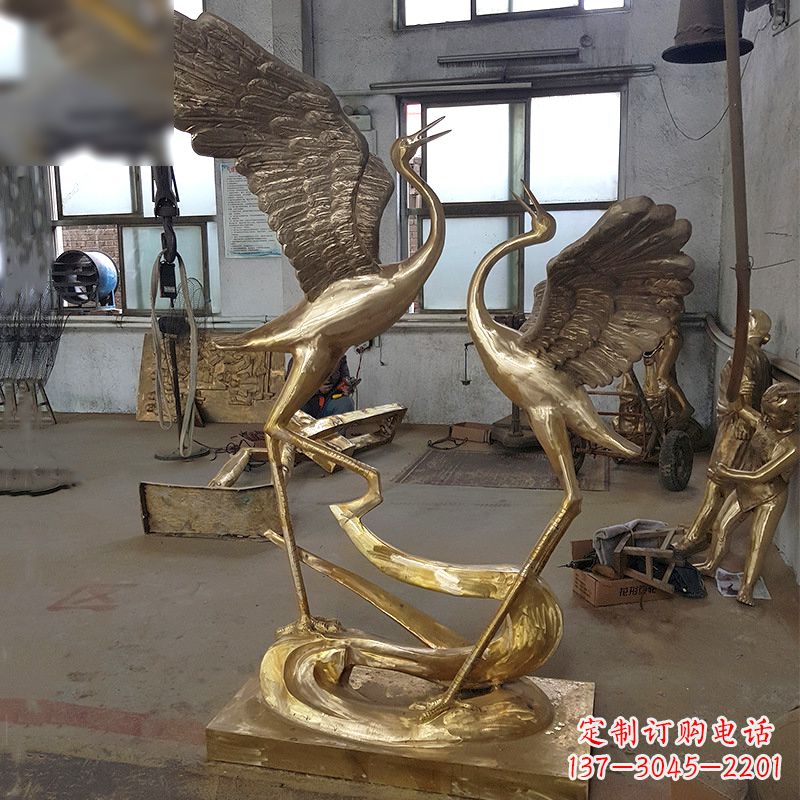 江西仙鹤铜雕景观