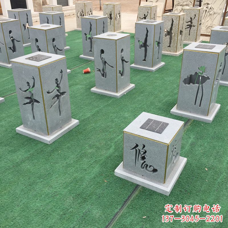 江西现代镂花石灯