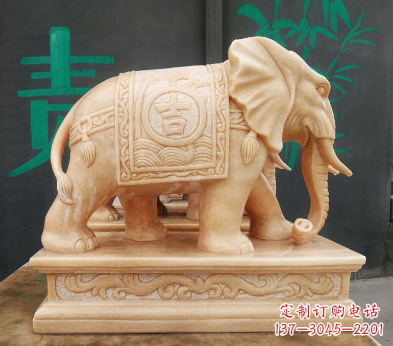 江西现代石雕大象雕像