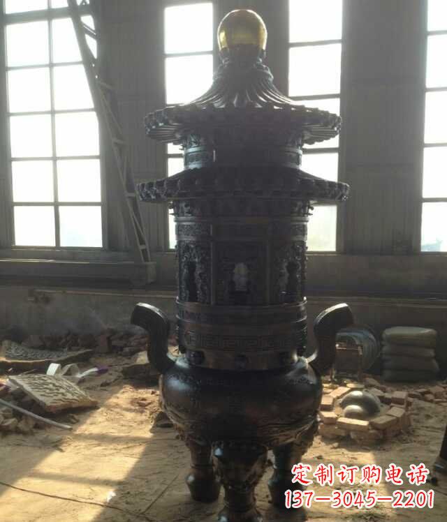 江西香炉铜雕塑 (2)