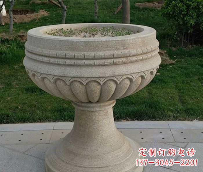 江西小区大理石花盆摆件石雕