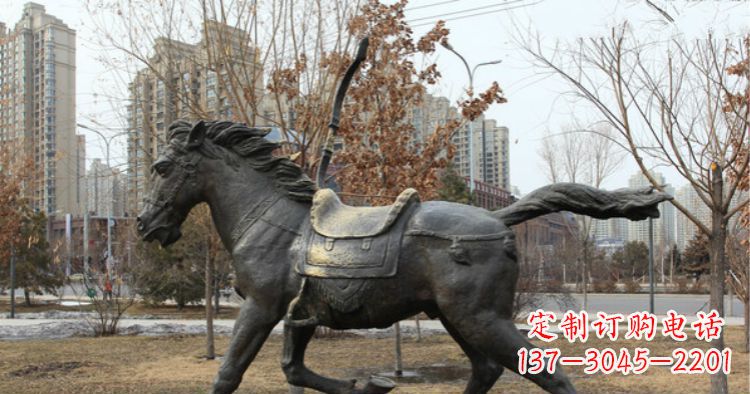江西小区动物奔跑的马铜雕
