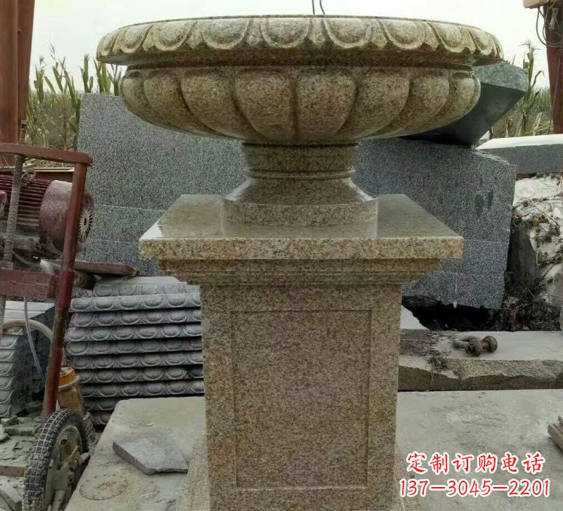 江西小区花岗岩花盆雕塑