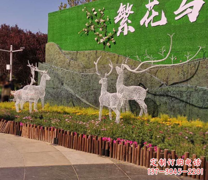 江西小区景观不锈钢梅花鹿