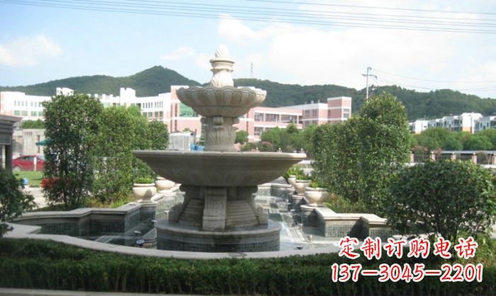 江西小区景观大理石喷泉石雕 (2)