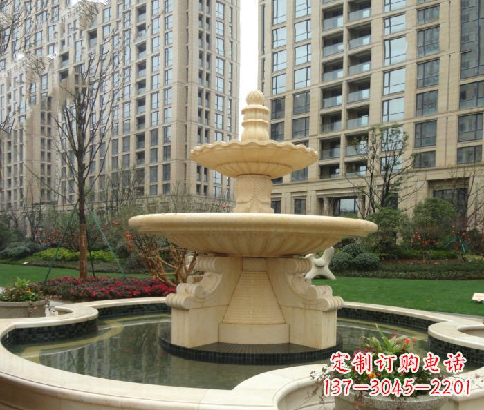 江西小区景观大理石喷泉石雕 (8)