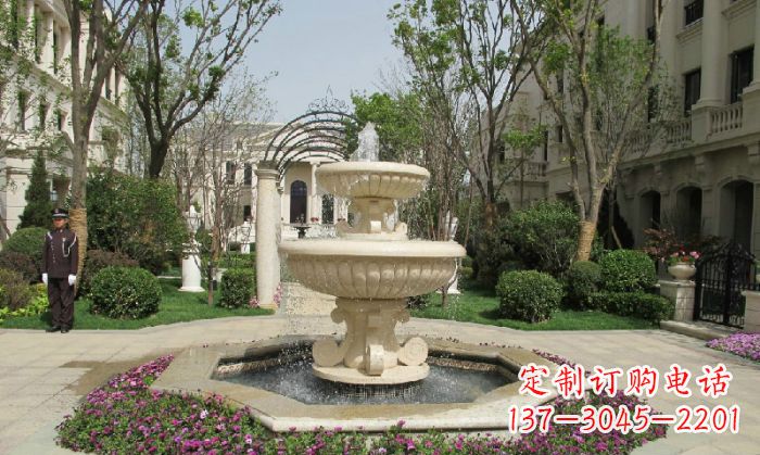 江西小区景观大理石喷泉石雕 (7)