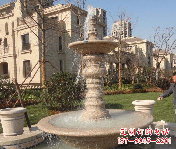 江西小区景观多层喷泉石雕 (2)