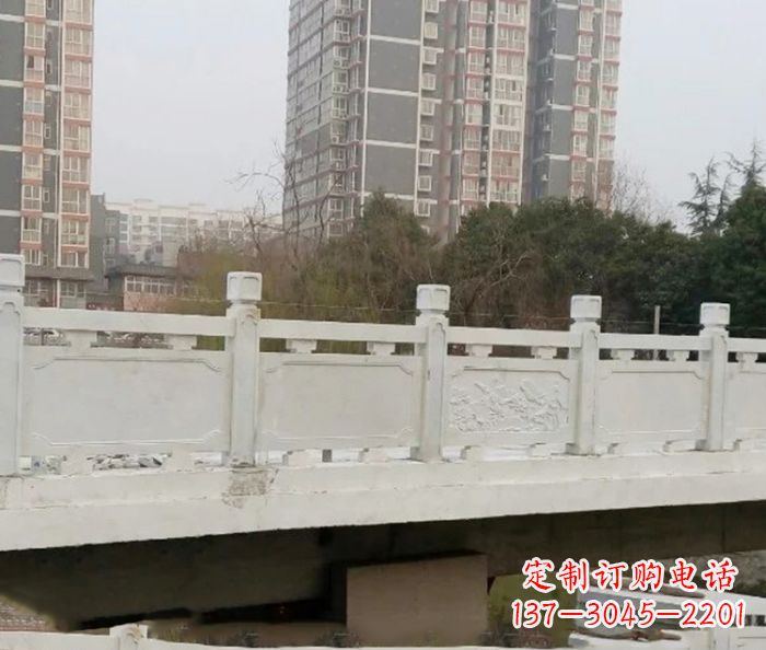 江西小区景观汉白玉石雕栏板 (2)
