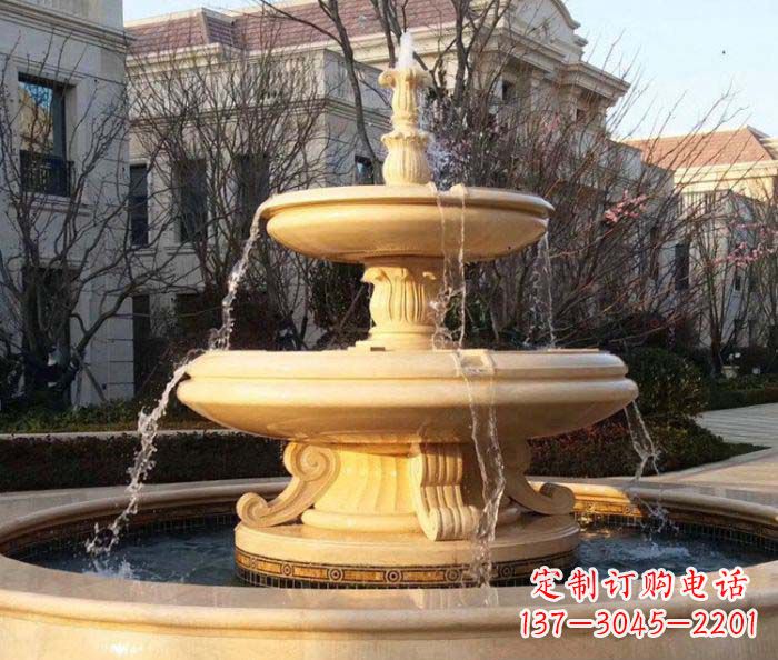 江西小区景观晚霞红喷泉石雕