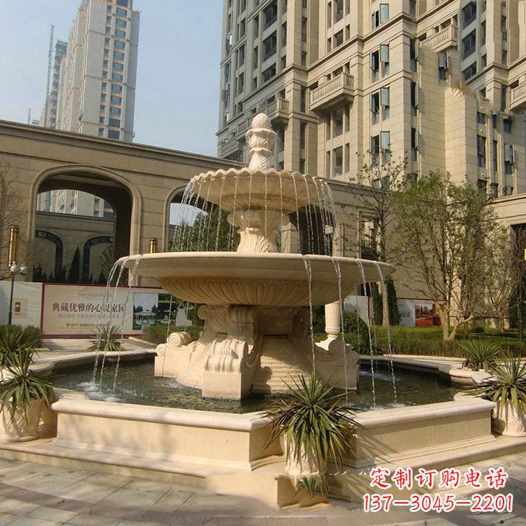 江西小区庭院石雕欧式喷泉