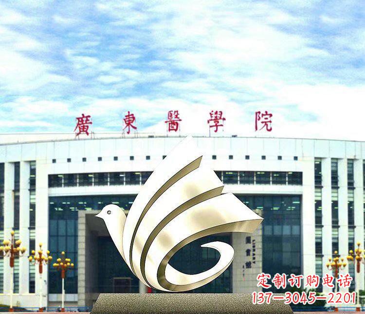 江西校园不锈钢抽象和平鸽雕塑